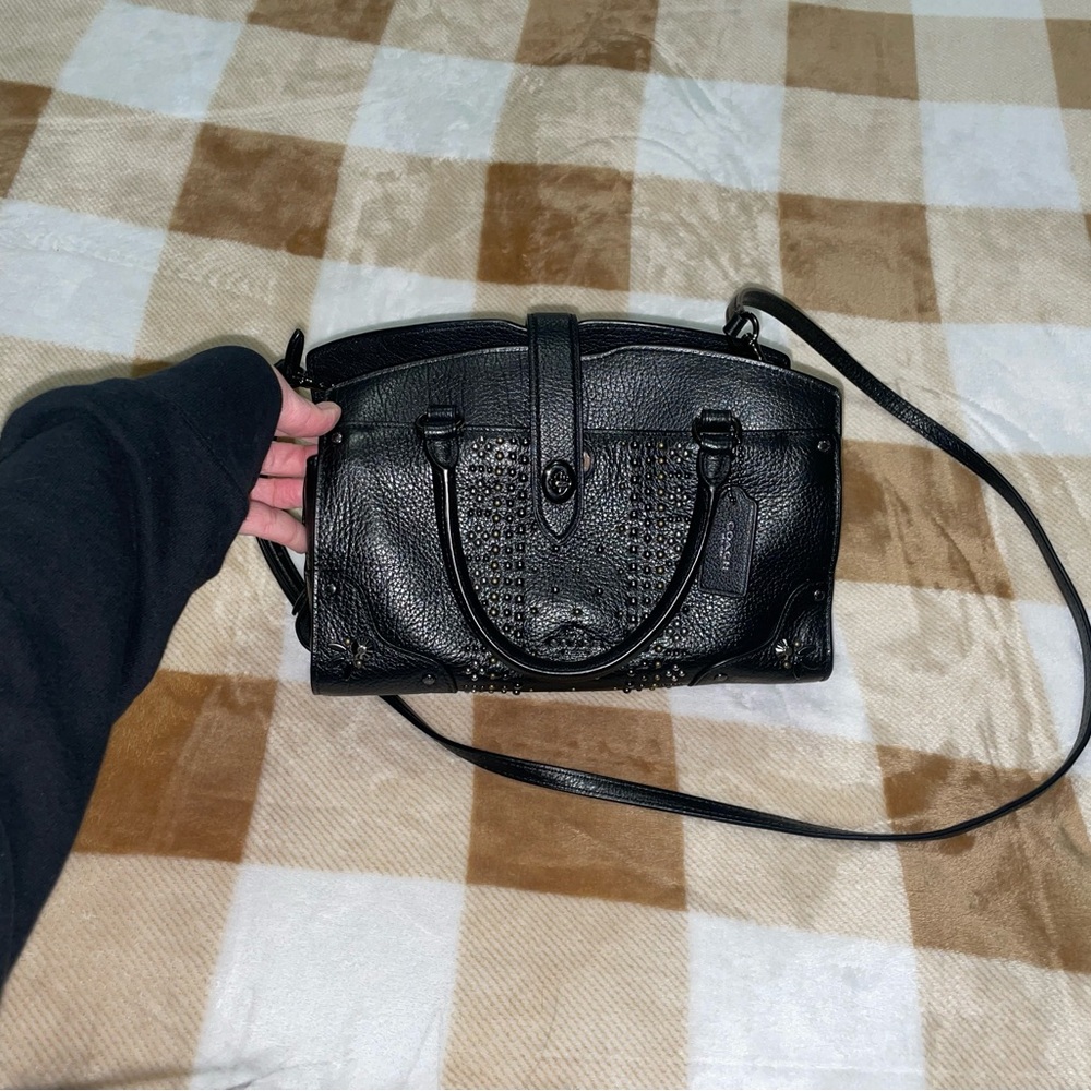 COACH | Black Mercer Studded Crossbody - Damaged, Read Description